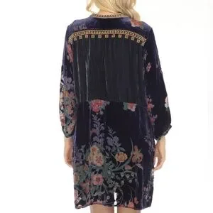 Johnny Was Bouquet Burnout Nephele Tunic – Women's Boho Velvet Burnout Blouse